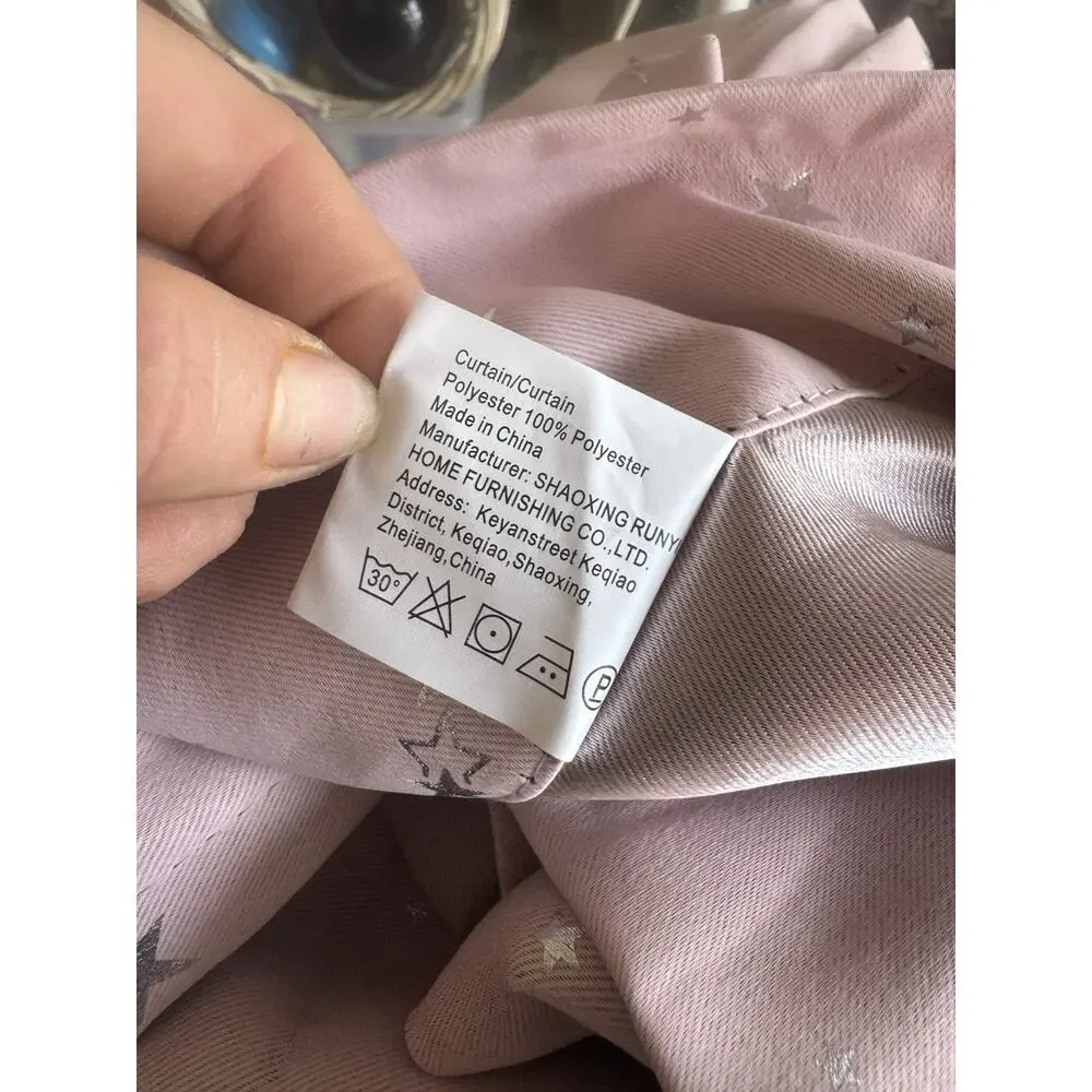 BGment Pink Silver Star Blackout Curtain Panels 51.5 x 84 Set of 2 Rod Pocket